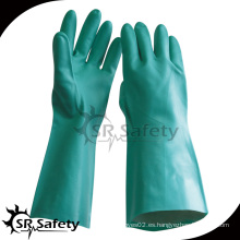 SRSAFETY verde nitrilo 13 pulgadas sin forro diamante guantes de agarre